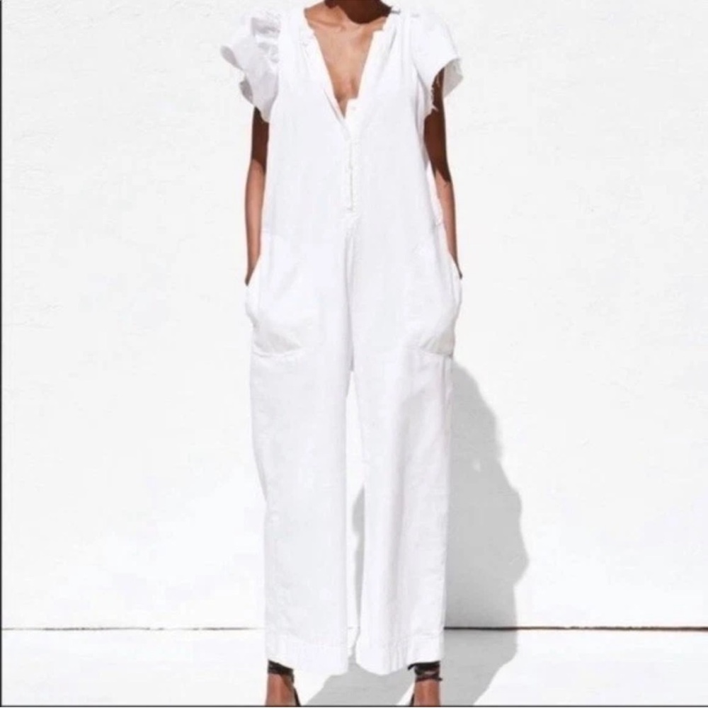 Zara Crisp White Jumpsuit